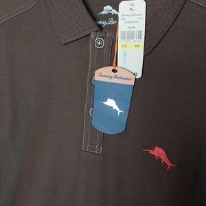 Tommy Bahama Supima Cotton Polo Shirt Mens Size Medium Brown Short Sleeve